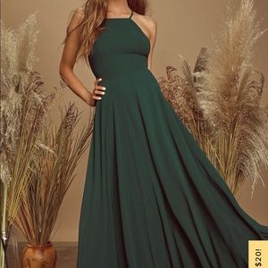 Lulu’s Maxi Dress: Forest Green, size XS.